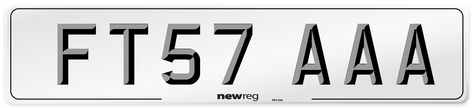 FT57 AAA Number Plate from New Reg